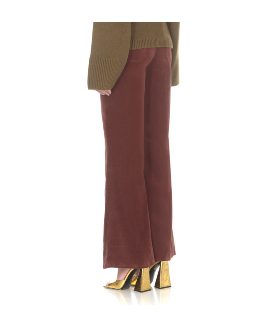 Mother Rollet Skimp Wide-leg Pants In Brown