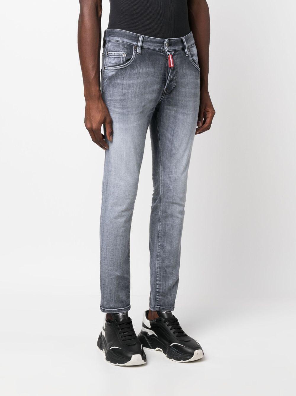 Dsquared2 Low-rise Cropped Jeans In Gray