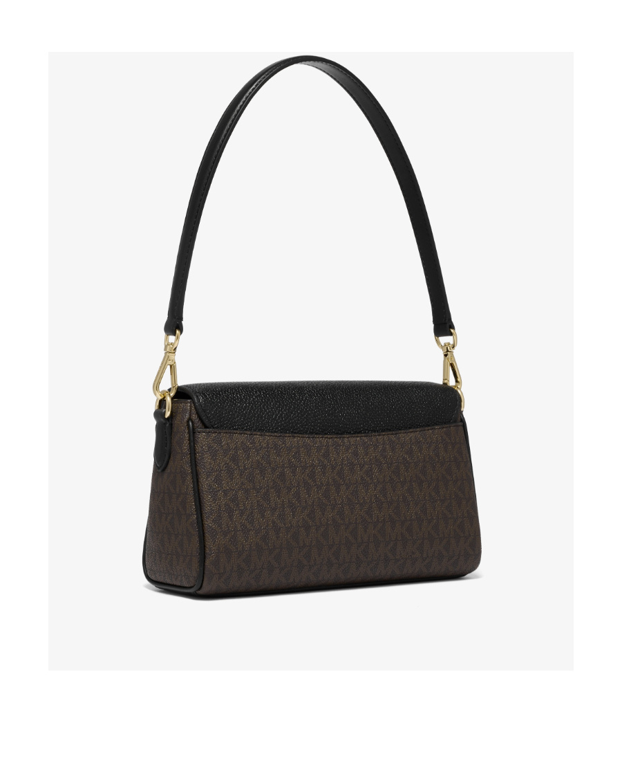 Michael Kors Fleur Monogrammed Shoulder Bag In Black