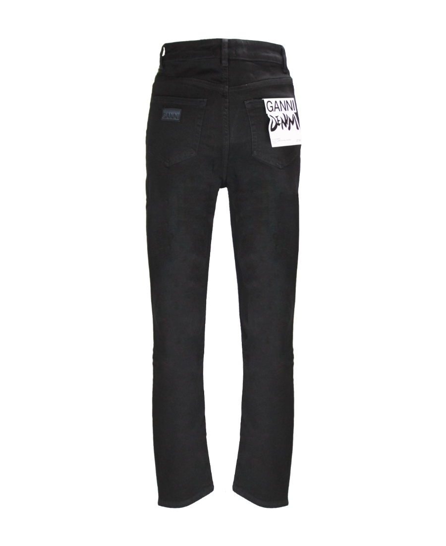 Ganni High-waisted Slim Jeans In Black