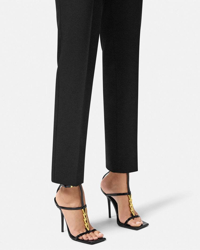 Versace V2025 Chain Sandal In Black