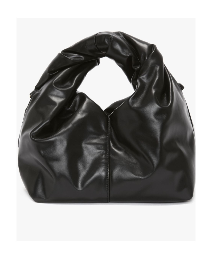 Jw Anderson Mini Twister Leather Hobo Bag In Black