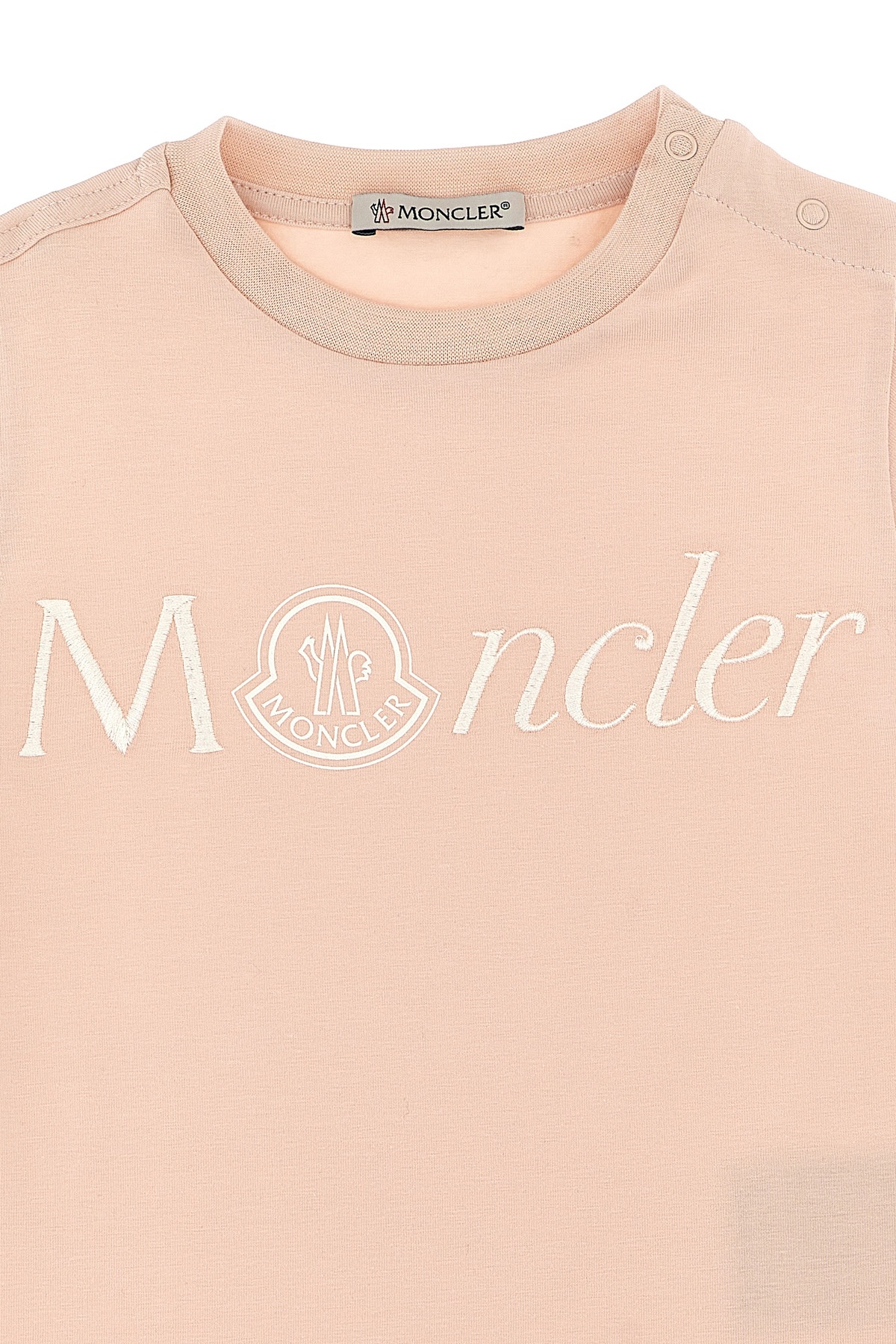 MONCLER MONCLER ENFANT LOGO EMBROIDERED CREWNECK T-SHIRT