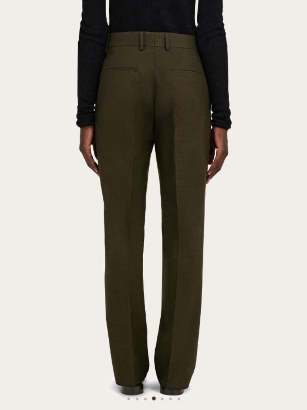 Ferragamo Belt-loop Wool Dress Trousers In Green