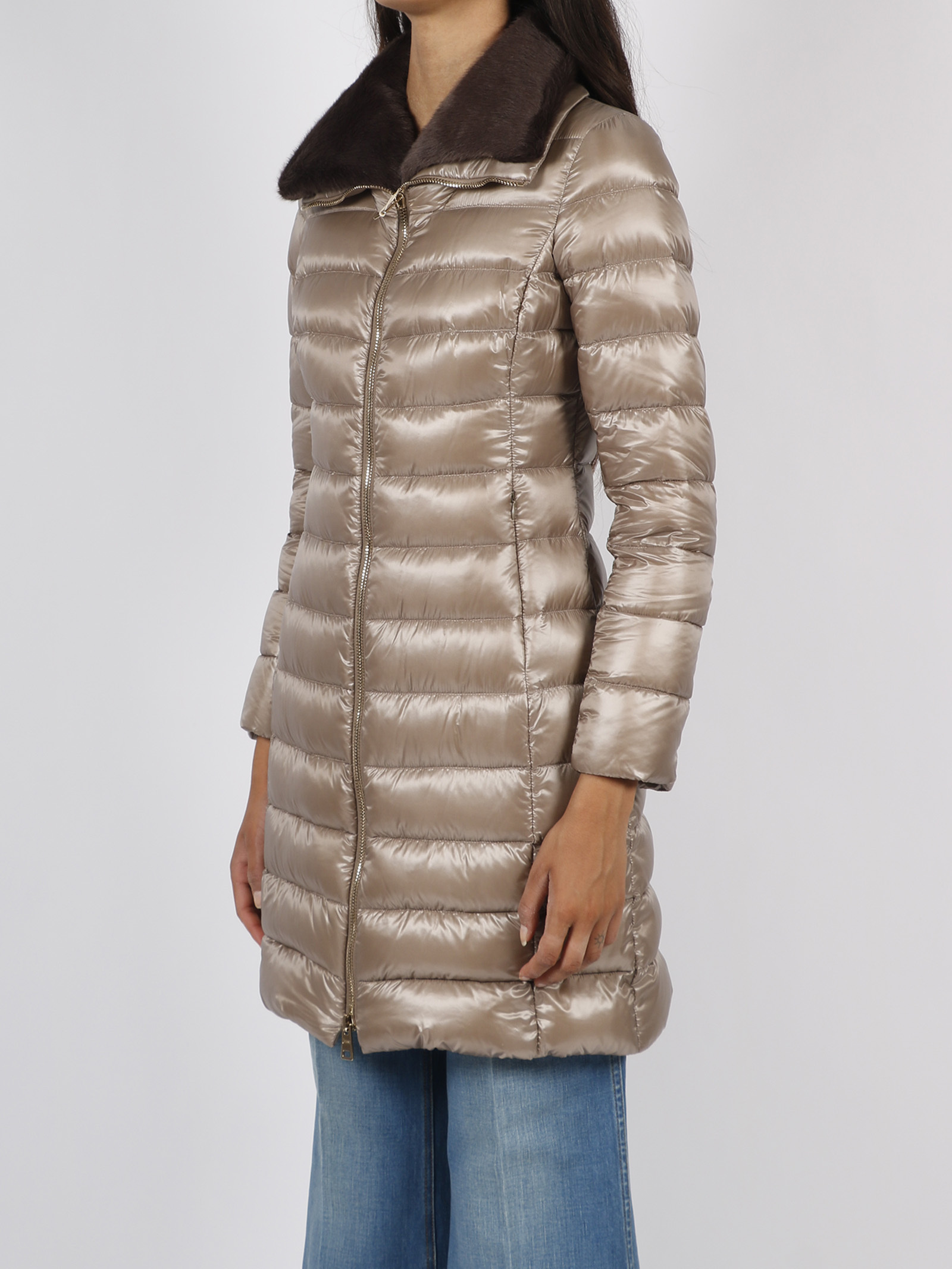 Herno Metallic Padded Down Coat In Multicolor