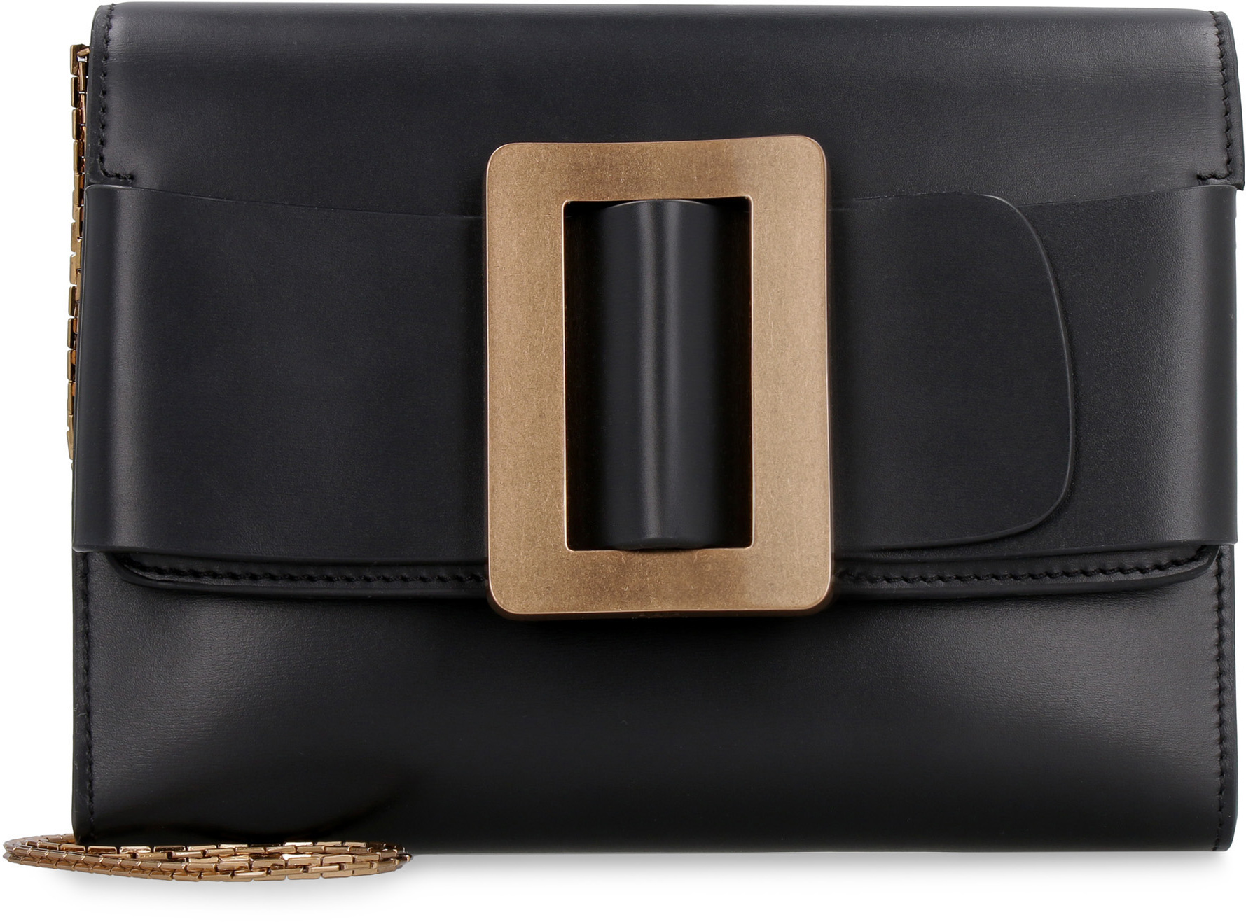 Boyy Buckle Travel Case Leather Crossbody Bag In Black