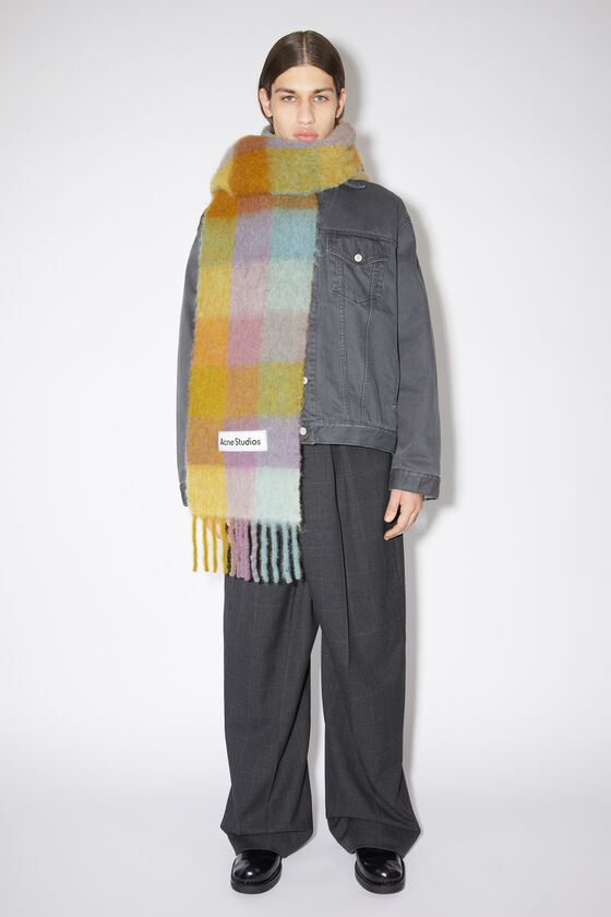 Acne Studios Check-pattern Knitted Scarf In Multicolor