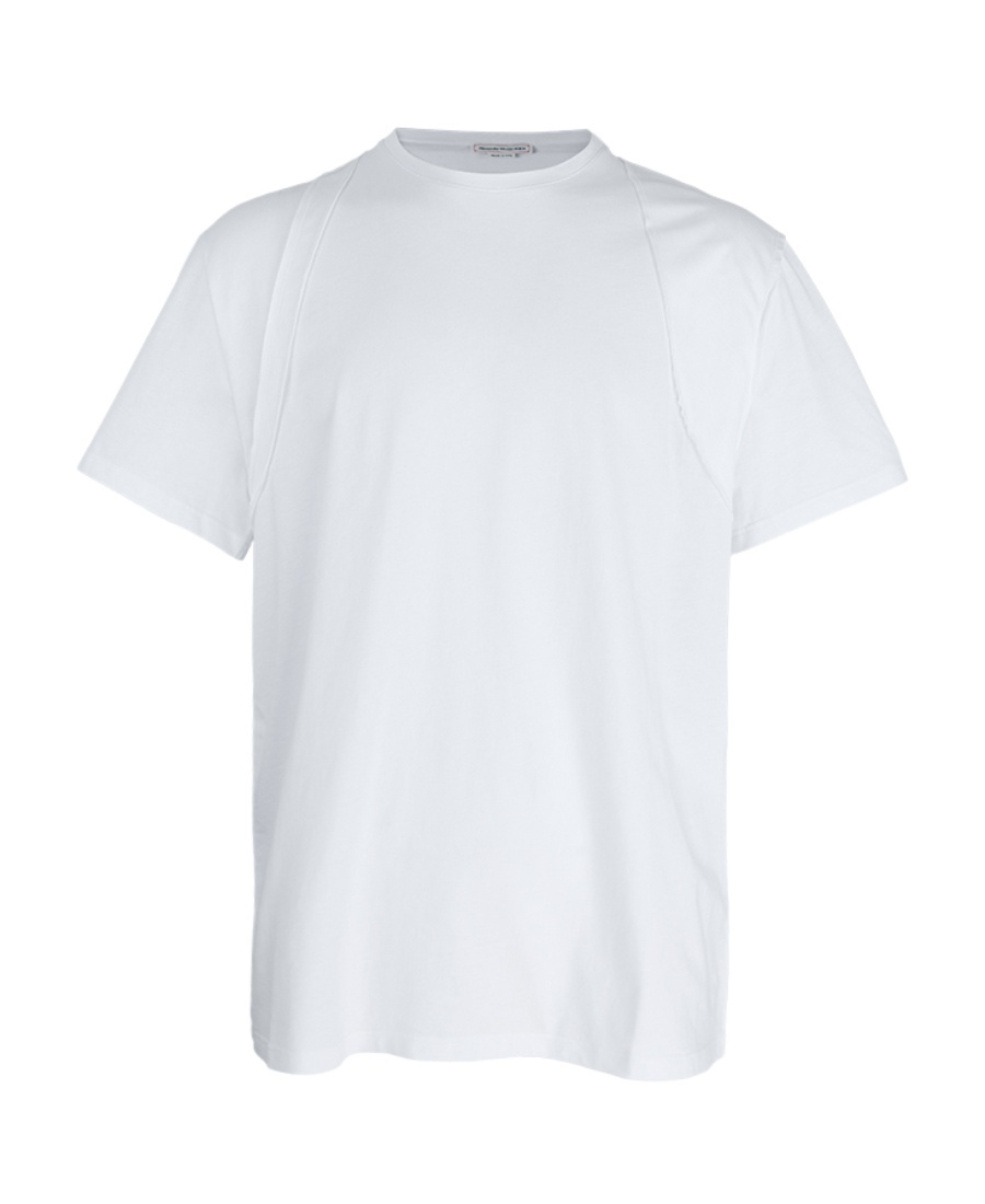 Alexander Mcqueen Asymmetric Panelled T-shirt In White