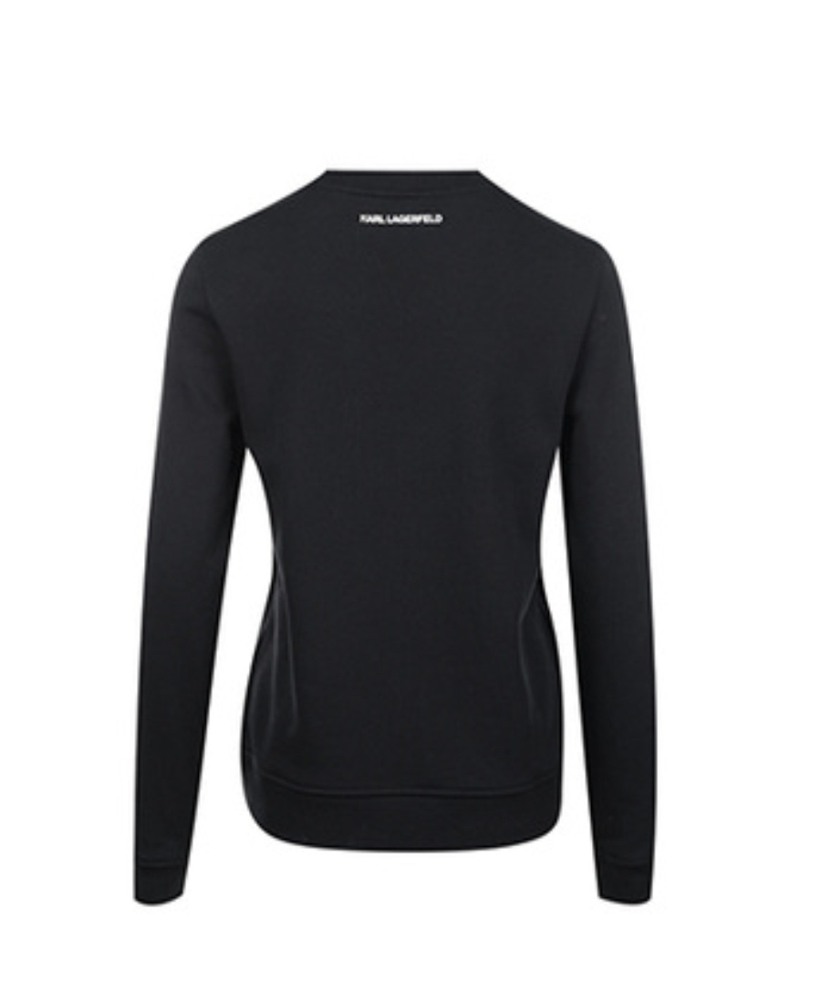 Shop Karl Lagerfeld Embroidered Velvet Hoodie In Black