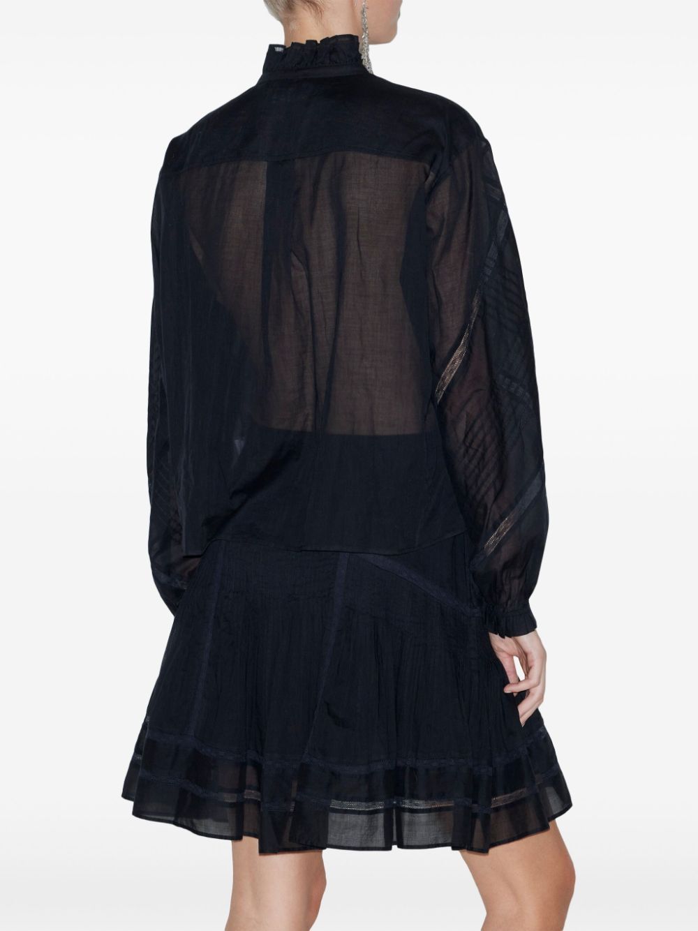 Isabel Marant Étoile Gaia Embroidered Cotton Blouse In Black