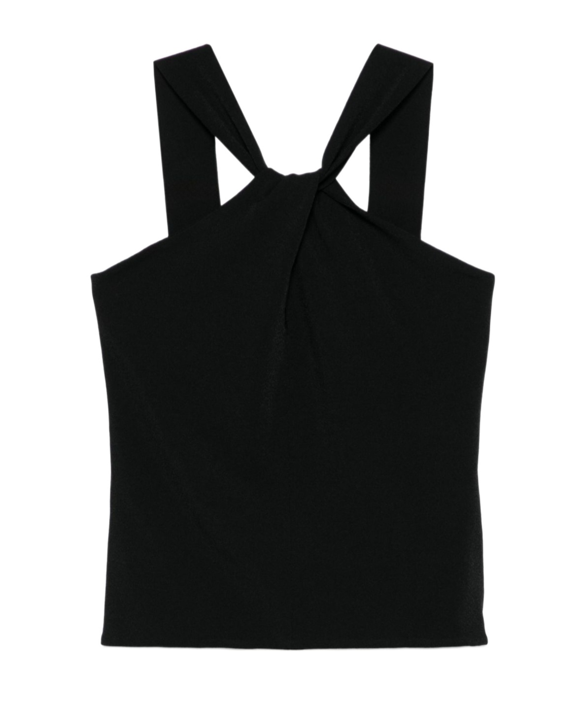 D Exterior Dexterior Twisted Back Top In Soft Viscose Blend In Black