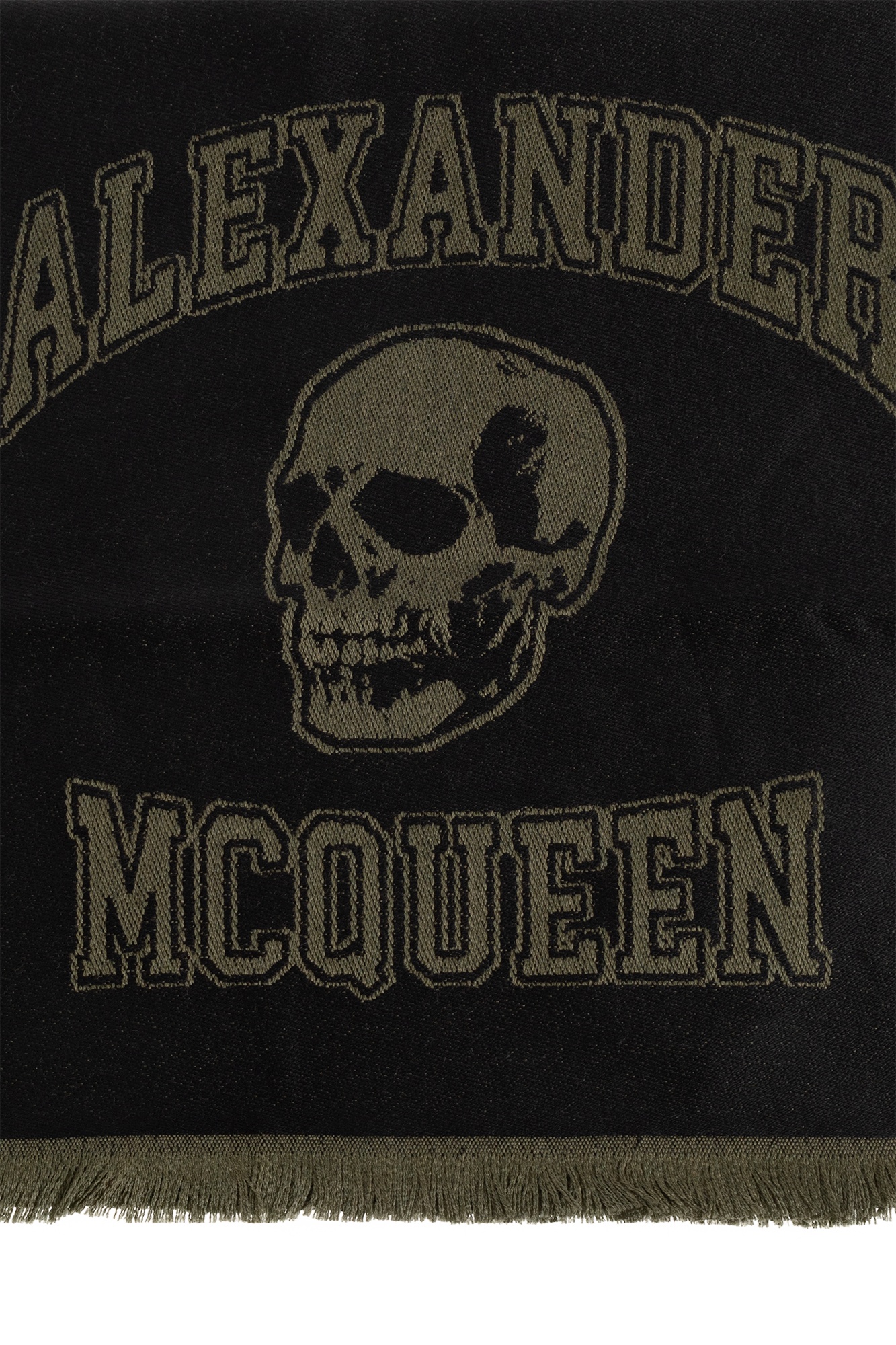 Alexander Mcqueen Logo-jacquard Wool Scarf In Black