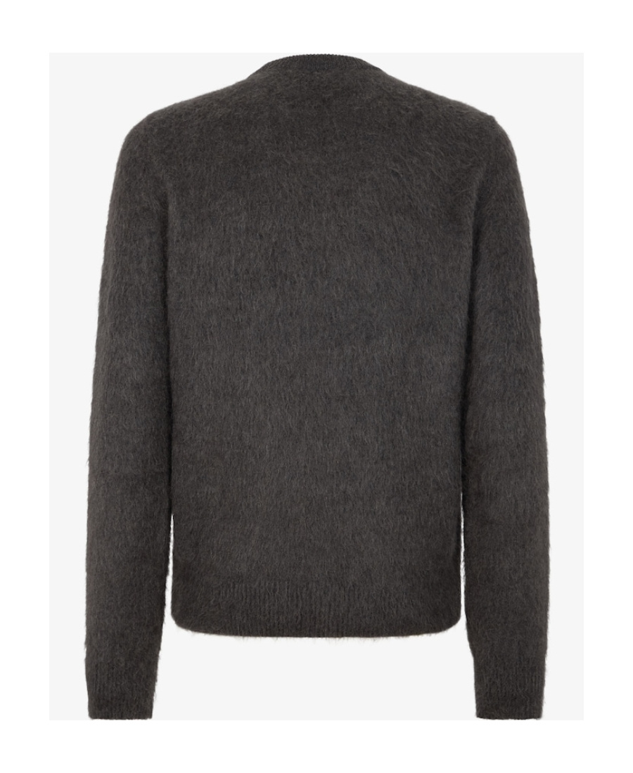 Fendi Embroidered Wool Blend Sweater In Gray