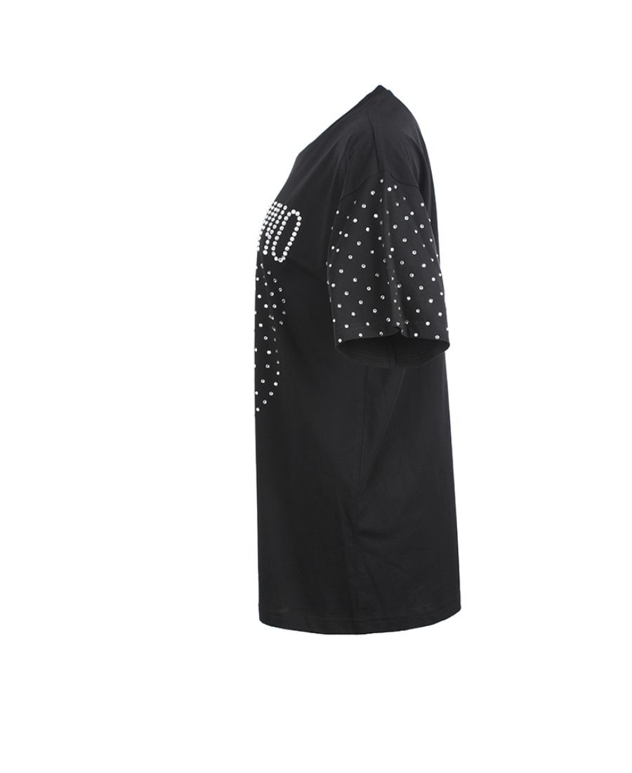 Moschino Teddy Crystal-embellished T-shirt In Black