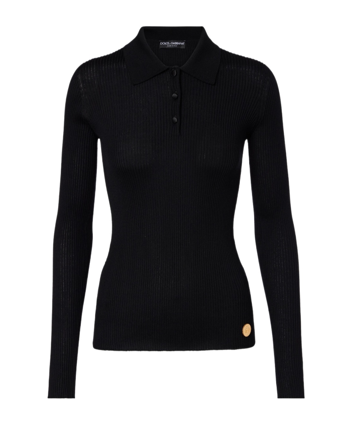 Dolce & Gabbana Cashmere Polo Sweater In Black