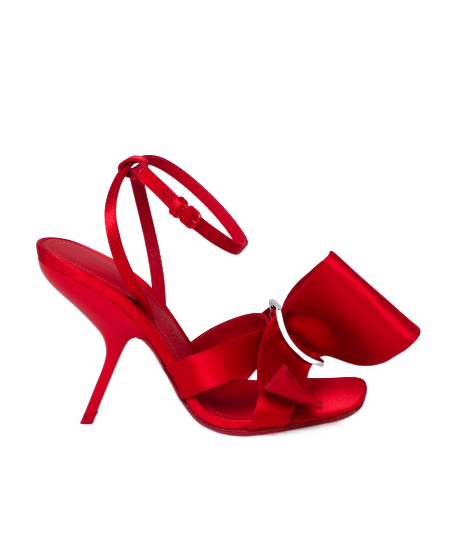 Ferragamo Helena Bow Ankle-strap Sandals In Red