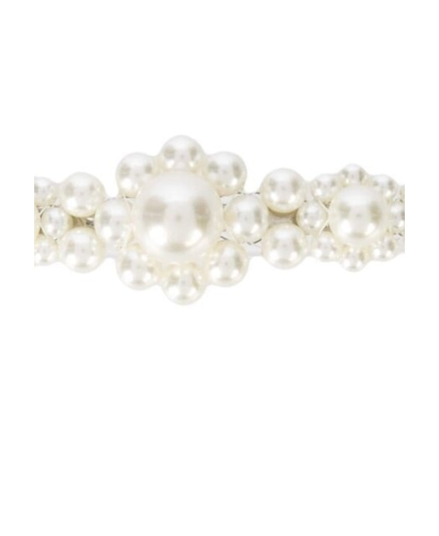Simone Rocha Pearl Embellished Hair Clip In White