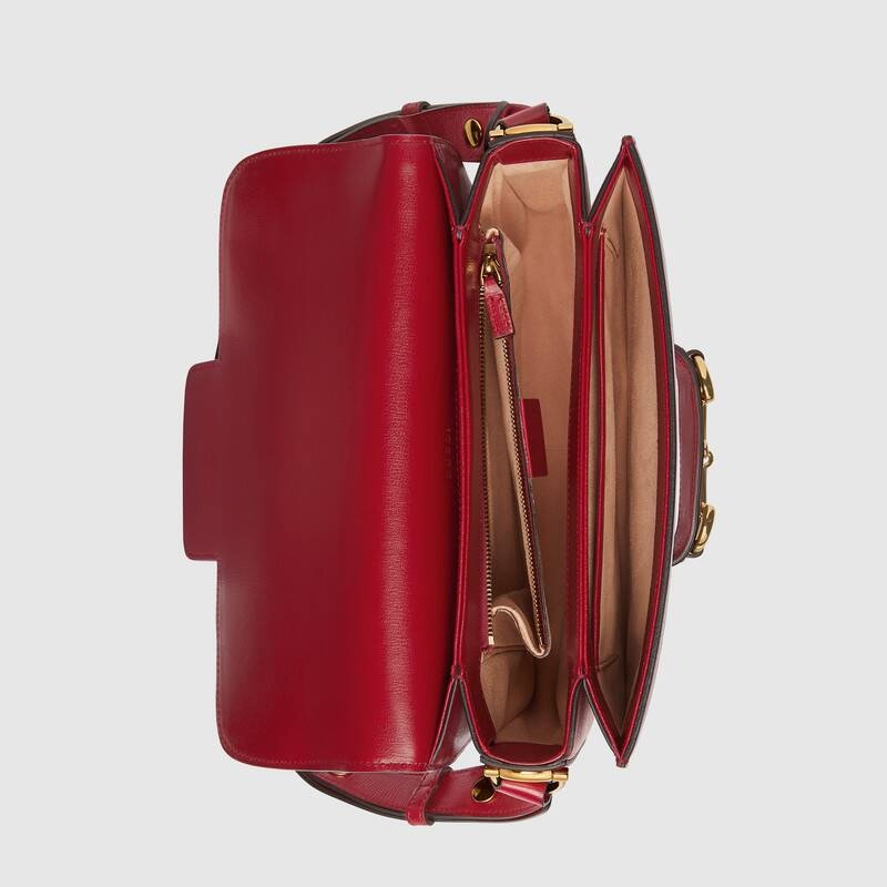 Shop Gucci 1955 Horsebit Shoulder Bag In Red