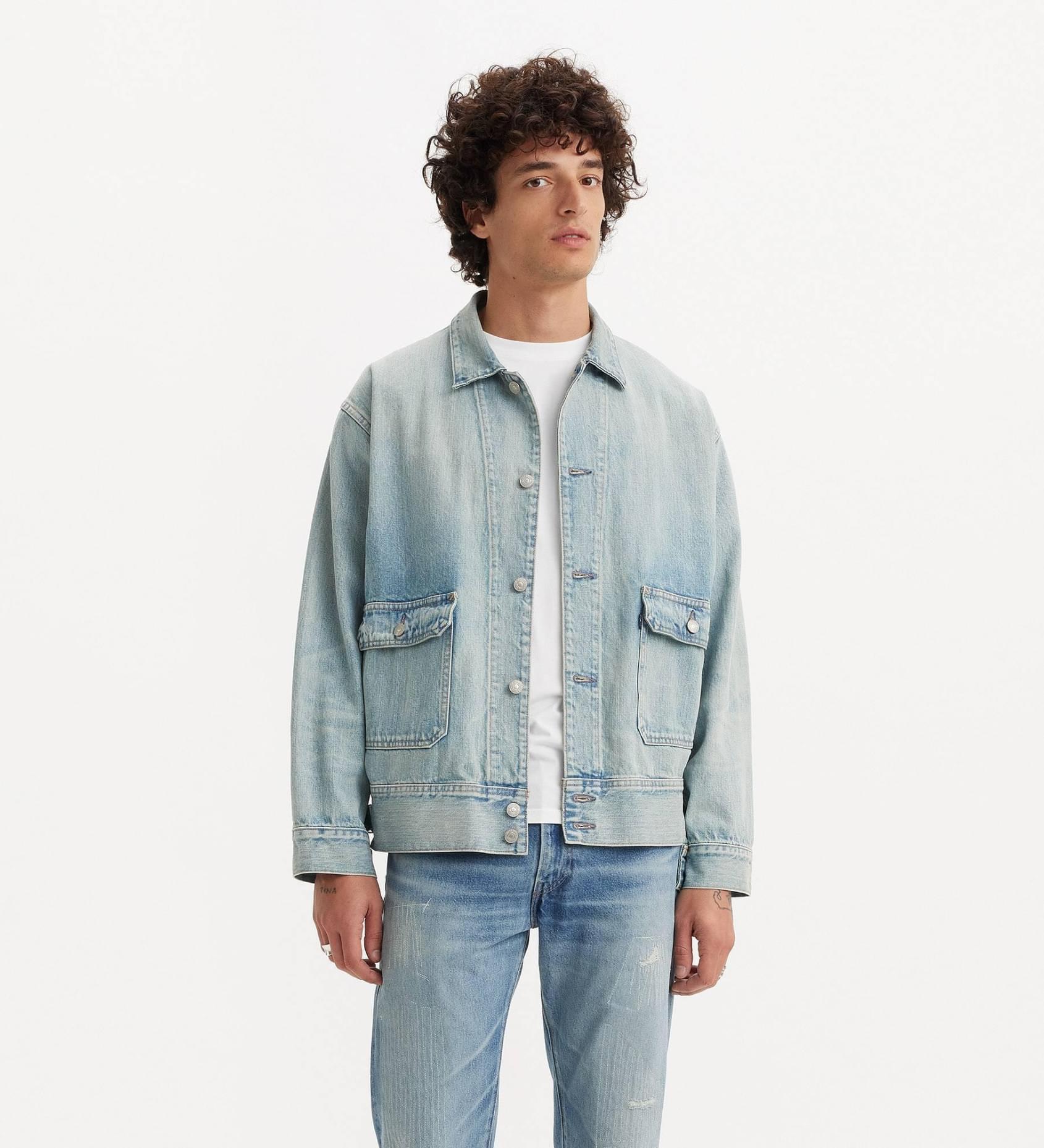Levi's Lapel Denim Jacket In Gray