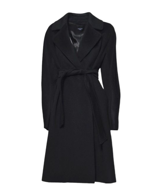 Weekend Max Mara Long-sleeved Belted Coat In Black