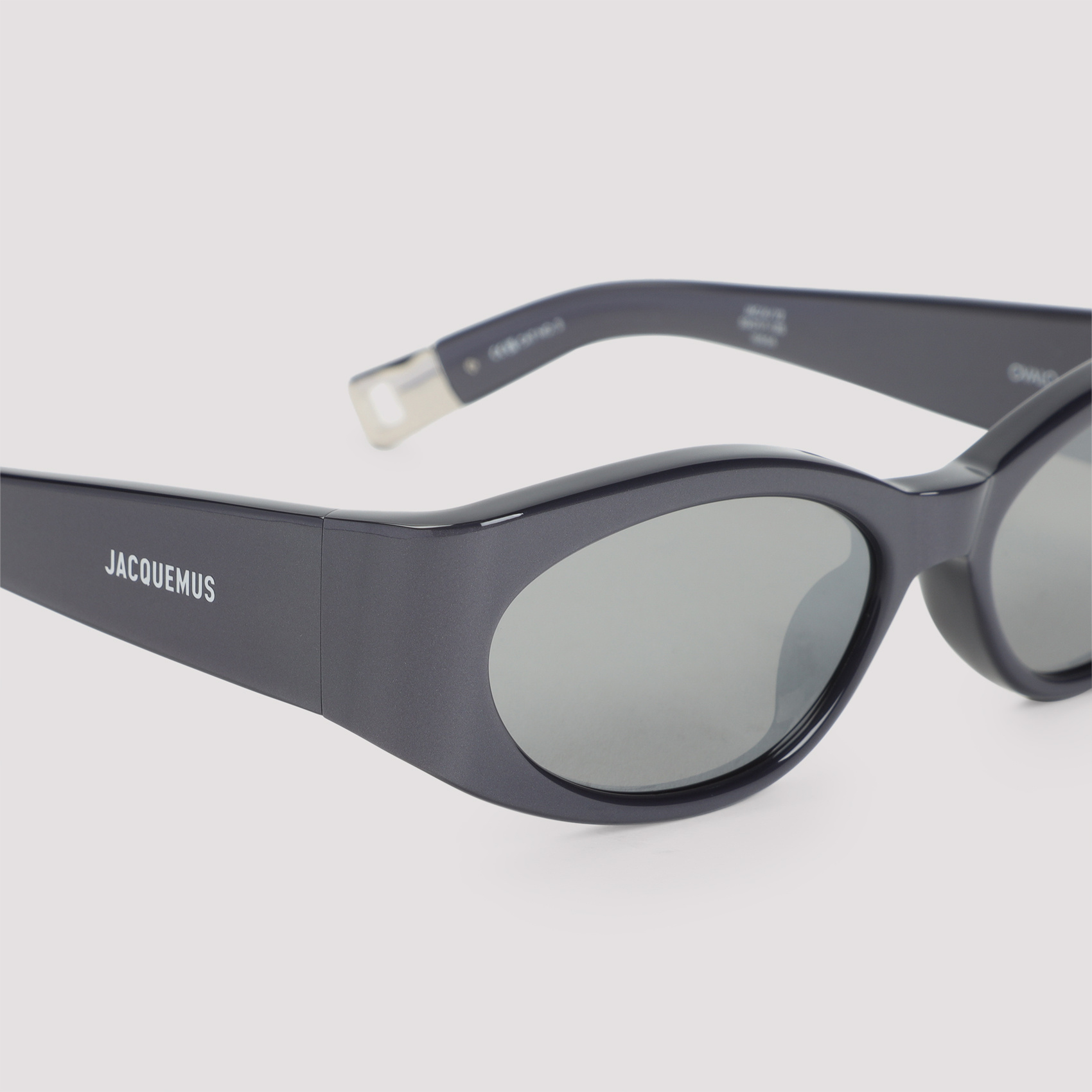 Jacquemus Oval-shaped Grey Acetate Sunglasses