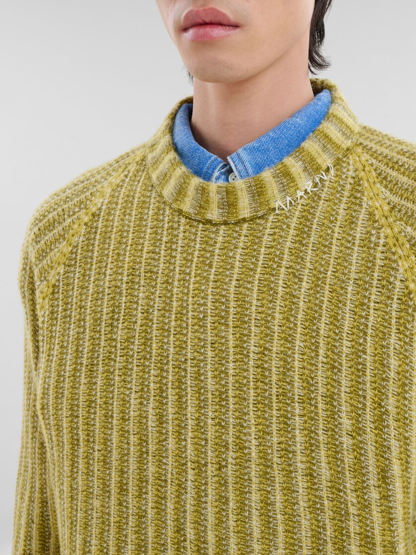 Shop Marni Cable-knit Crew-neck Jumper In Green