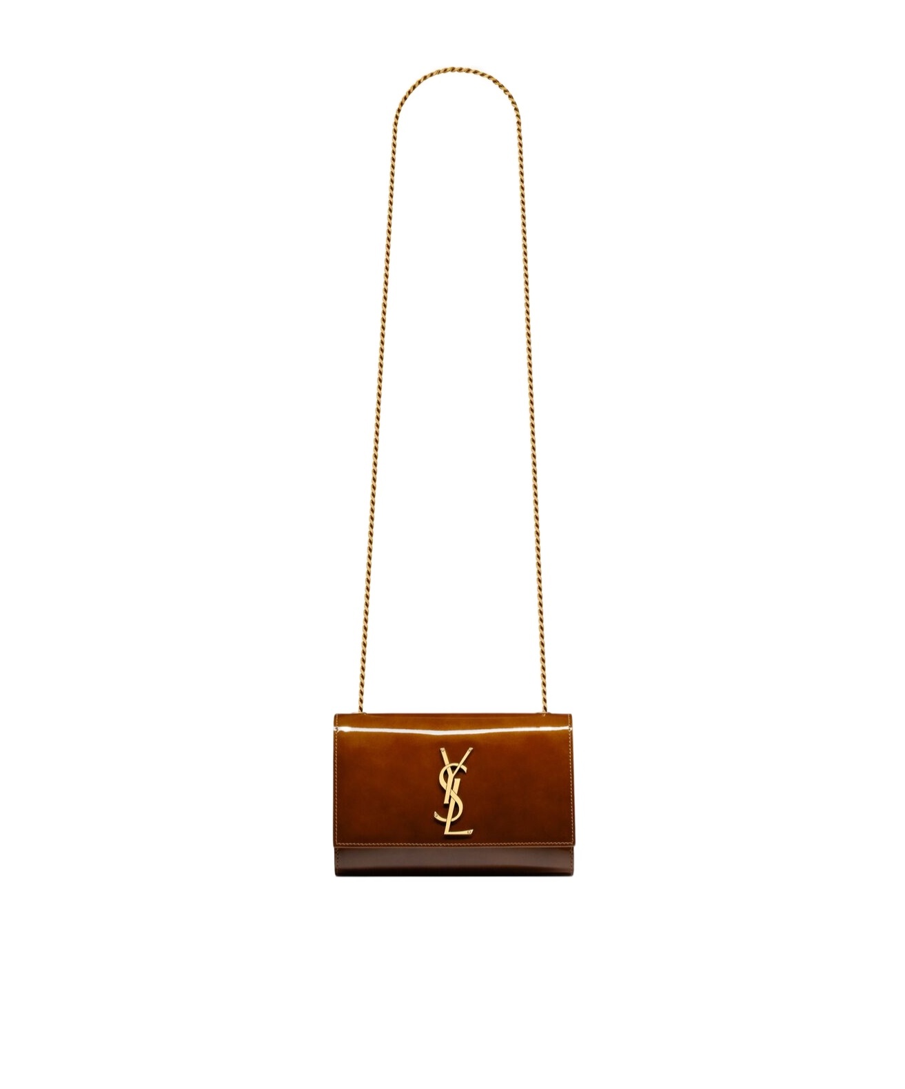 Saint Laurent Small Flip Shoulder Bag In Brown