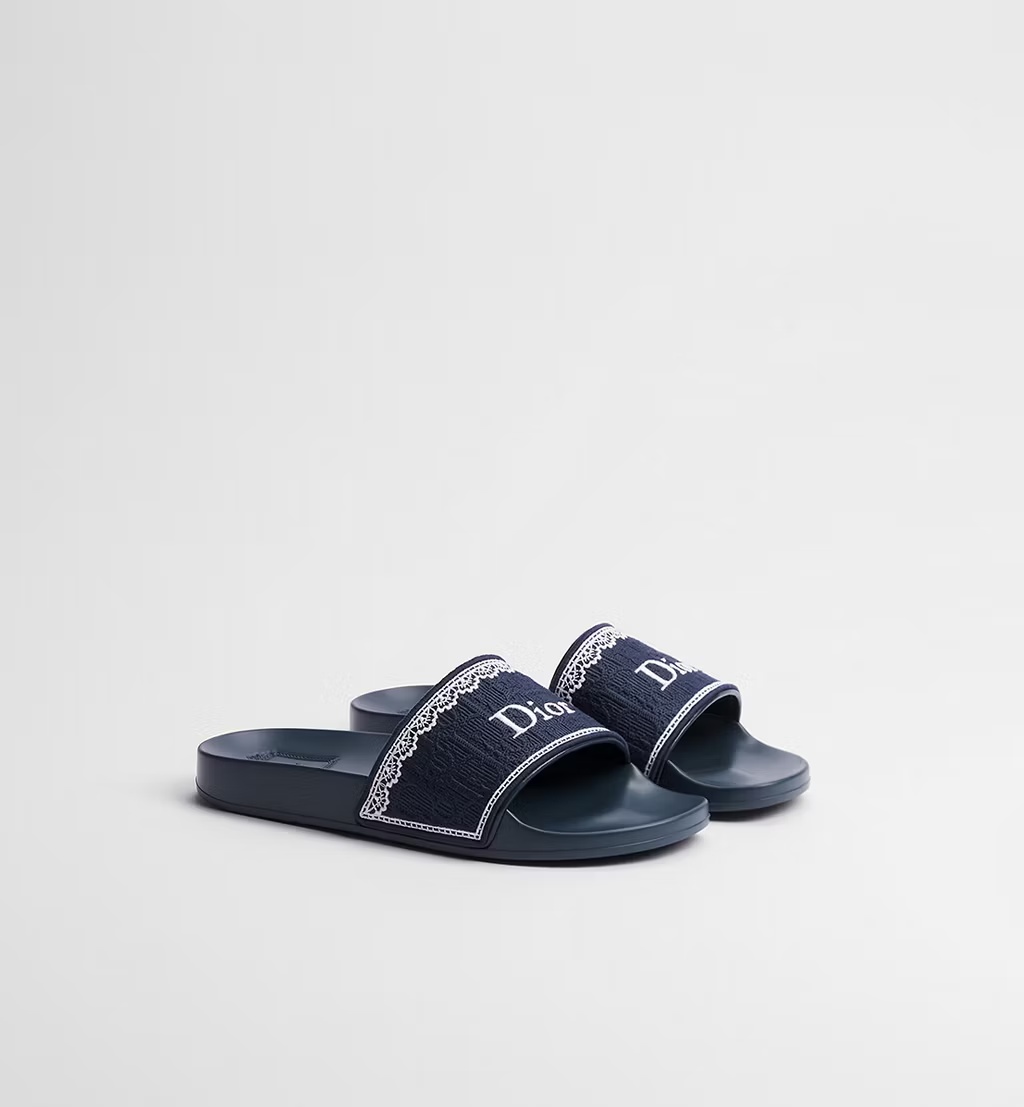 Dior Dentelle Slide In Blue