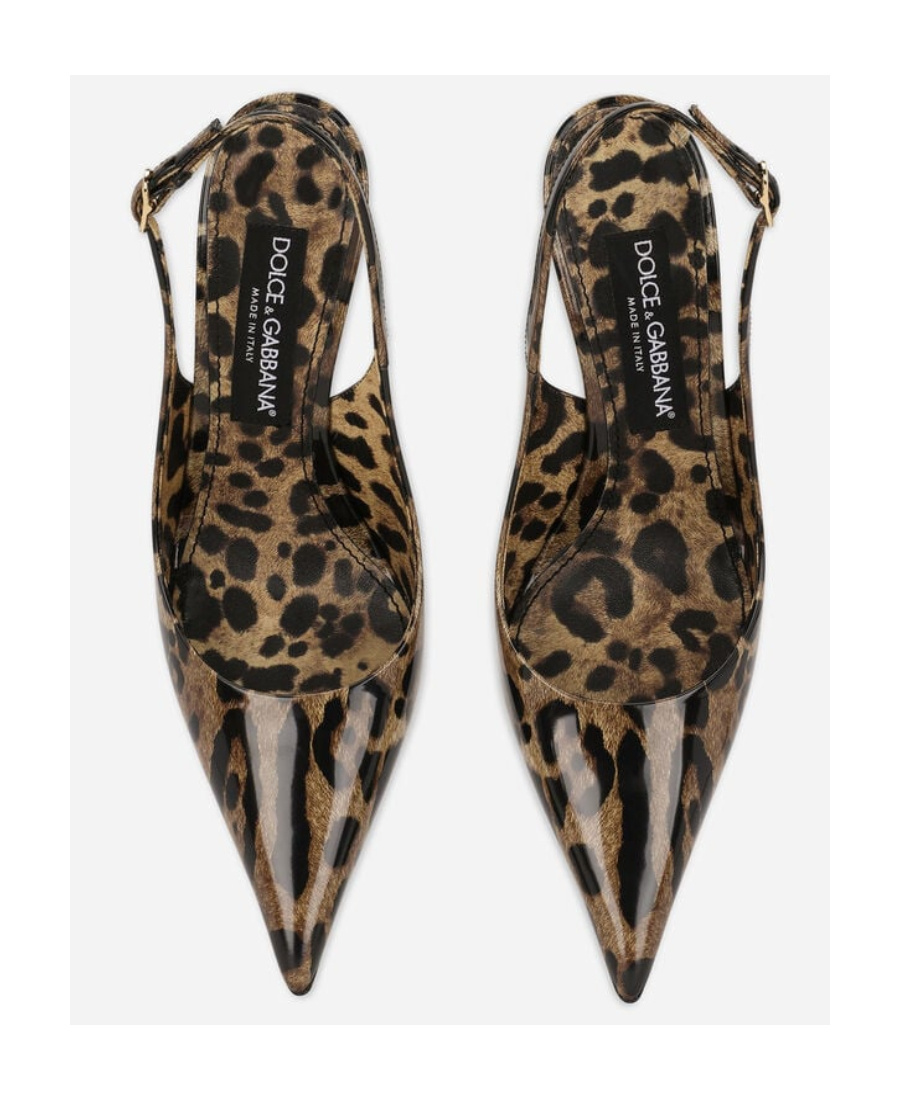 Dolce & Gabbana Dolce&gabbana Sandali Donna Pelle Marrone/leopardato In Animal Print
