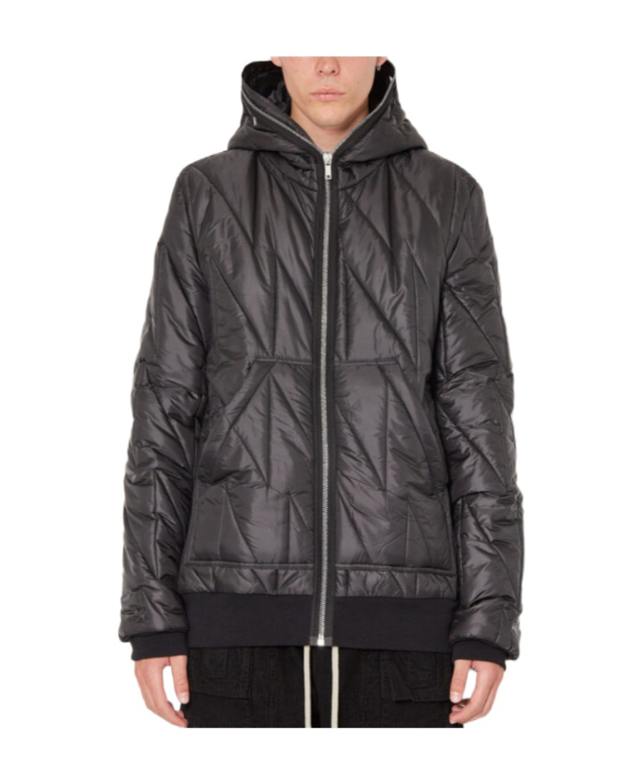 Rick Owens Drkshdw Gimp Quilted Hooded Jacket In Black
