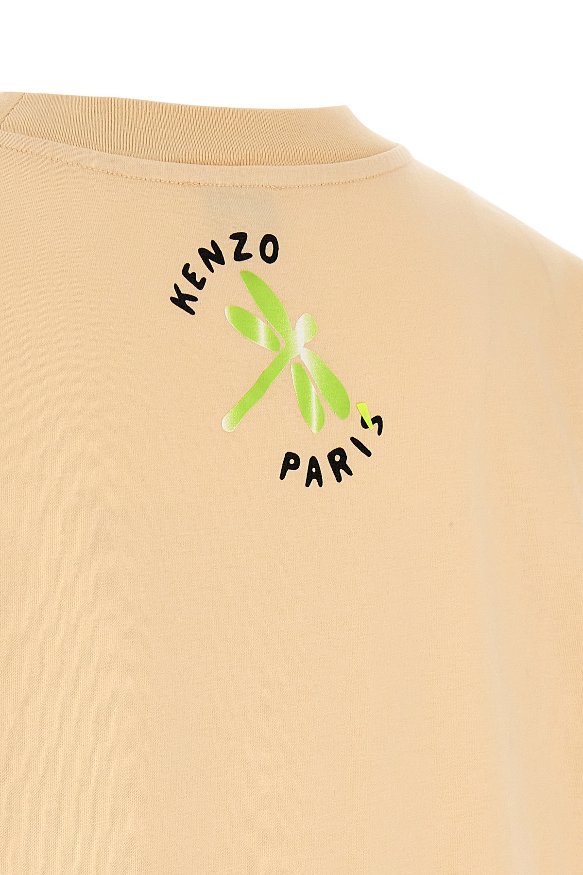 Kenzo 'floral Graphic Kimono Sleeve Dress' In Nude