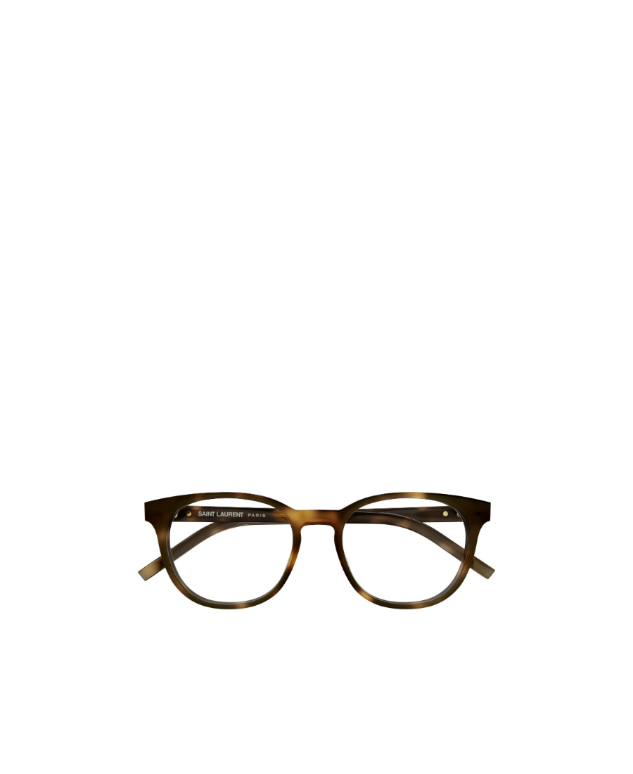 Saint Laurent Eyewear Round Frame Glasses In Brown