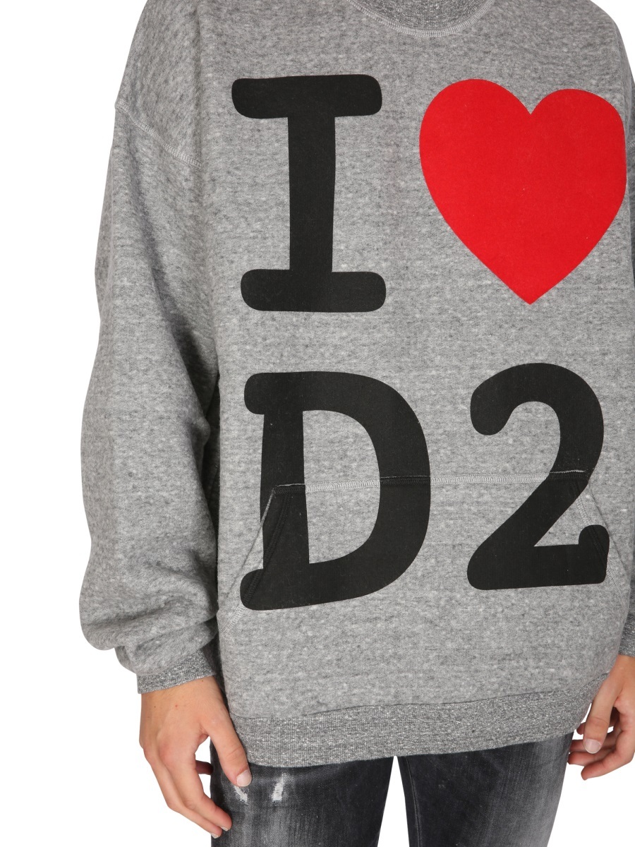 Shop Dsquared2 Logo-print Sweatshirt In Gray