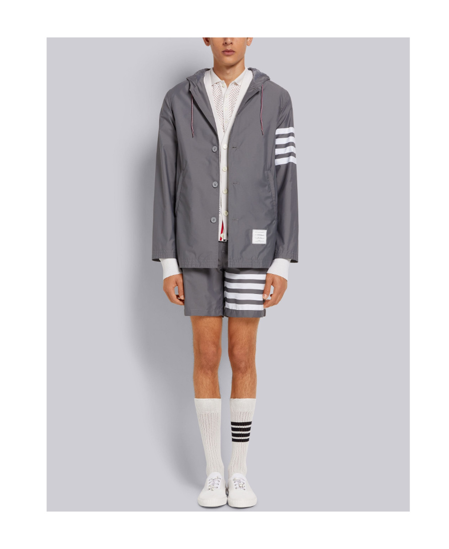 Thom Browne Medium Grey Plain Weave Suiting 4-bar Shorts In Gray