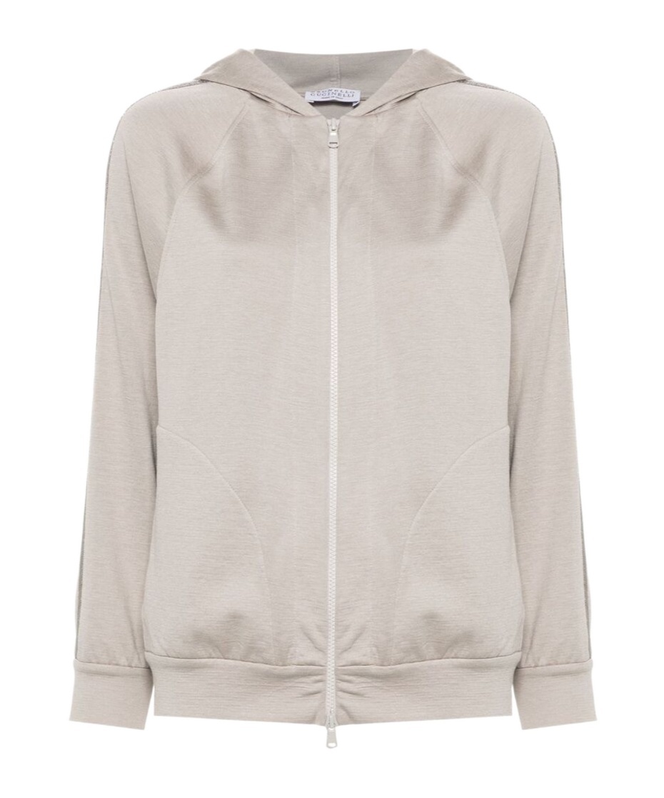 Brunello Cucinelli Monili Chain-detail Hooded Jacket In White