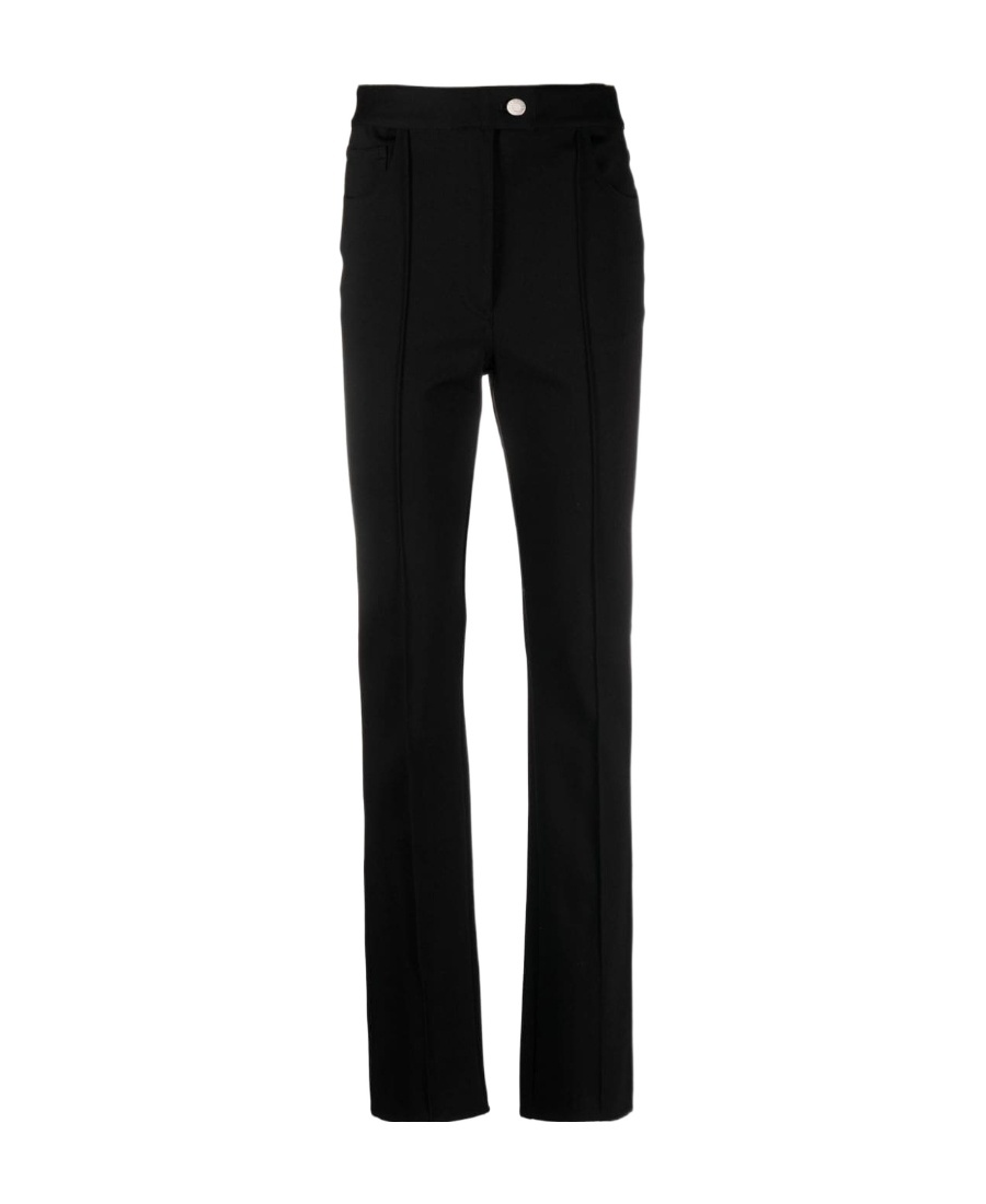 Helmut Lang Slit-hem Cotton Slim Trousers In Black