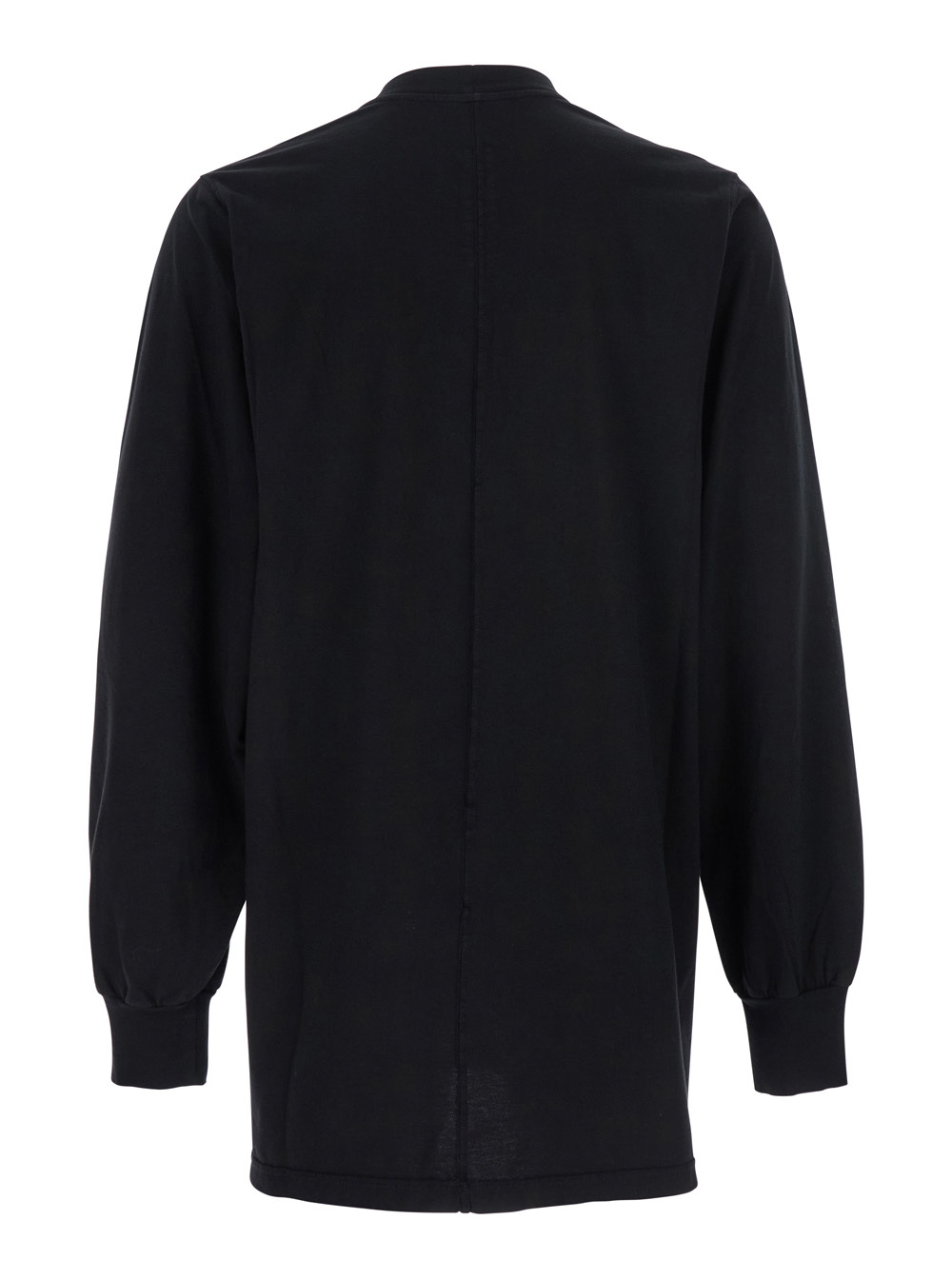 Rick Owens Drkshdw Black Crewneck T-shirt With Logo Print On The Front In Cotton Man In Black