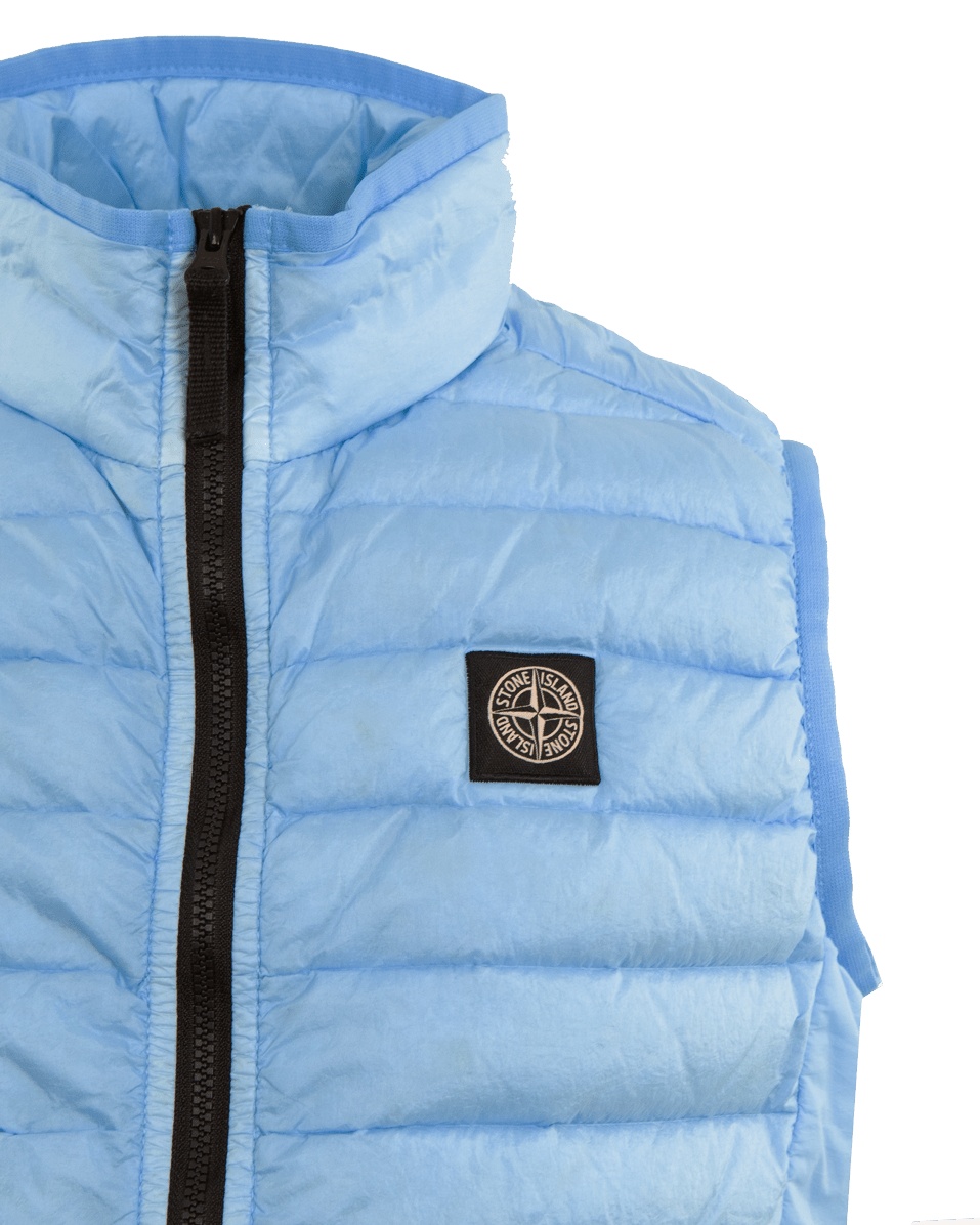 Stone Island Logo-patch Padded Gilet In Blue