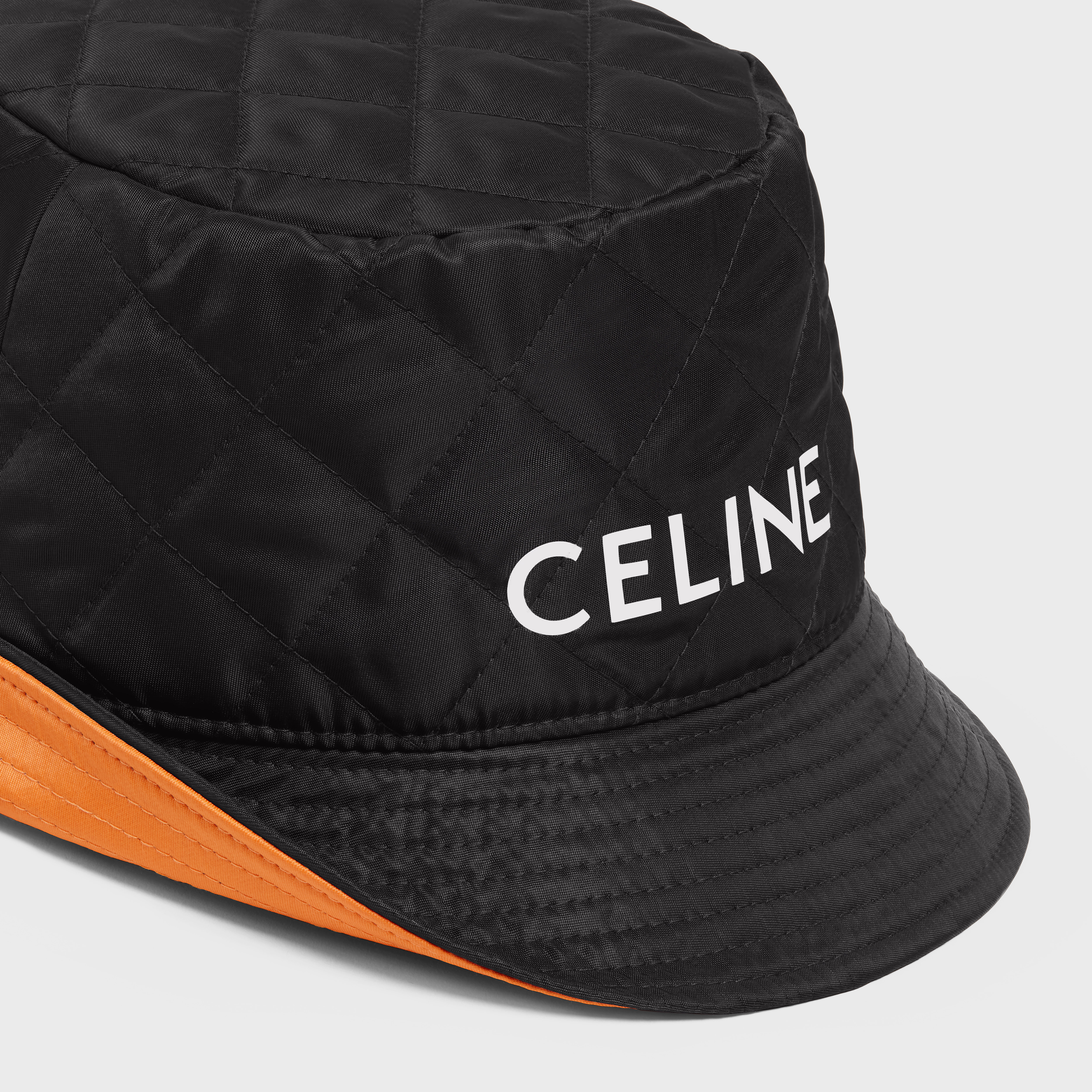 Celine Bucket Hat In Nylon Twill In Black