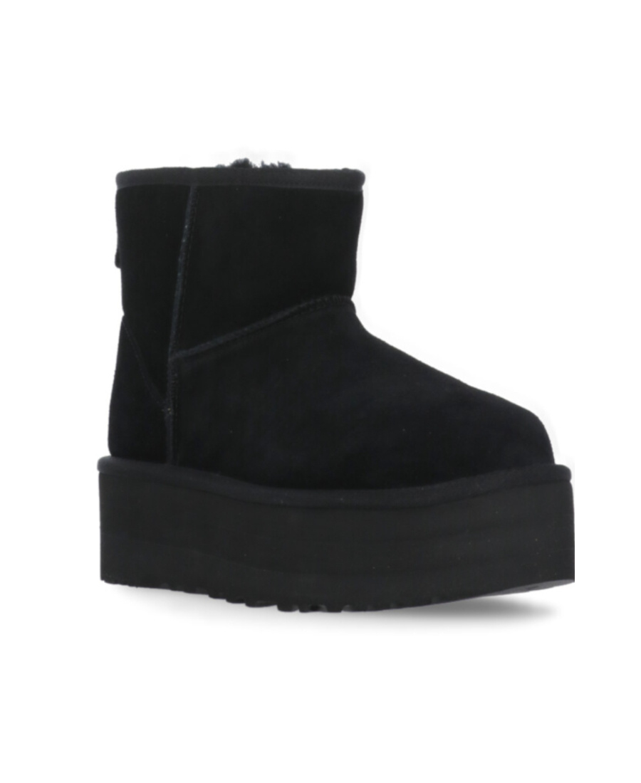 Ugg 'classic Mini Platform' Black Ankle Boots With Platform In Black