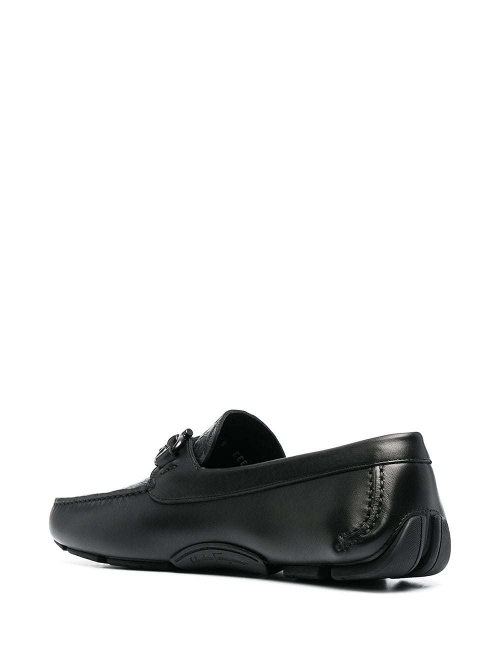Ferragamo Mens Black Parigi Buckled Leather Driver Shoes In Black