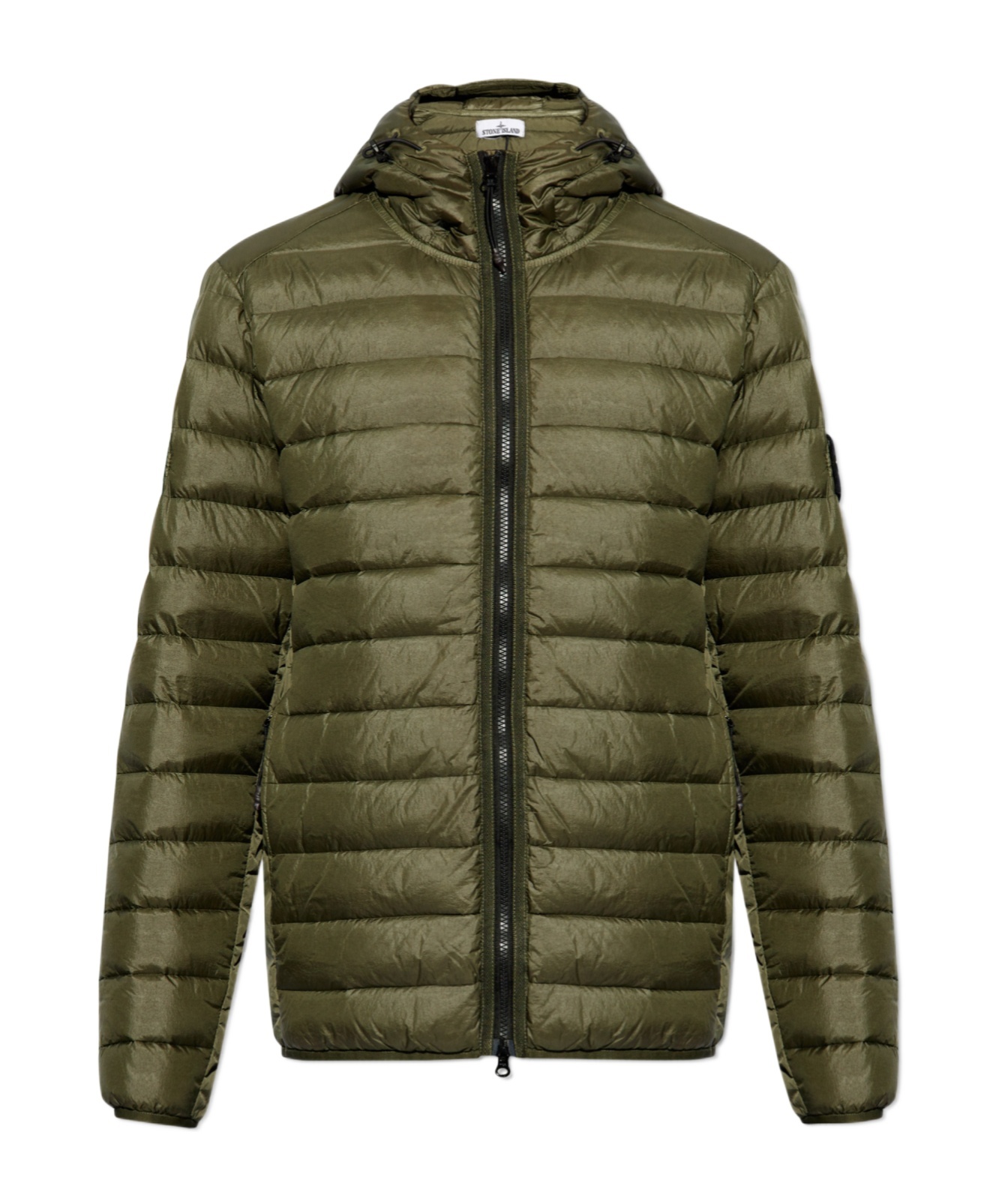 Stone Island Compass-badge Puffer Jacket In Gray