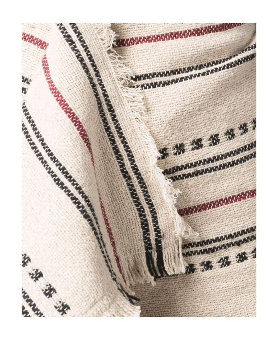 Isabel Marant Étoile Jiloa Stripe Cotton Blanket Skirt In Nude