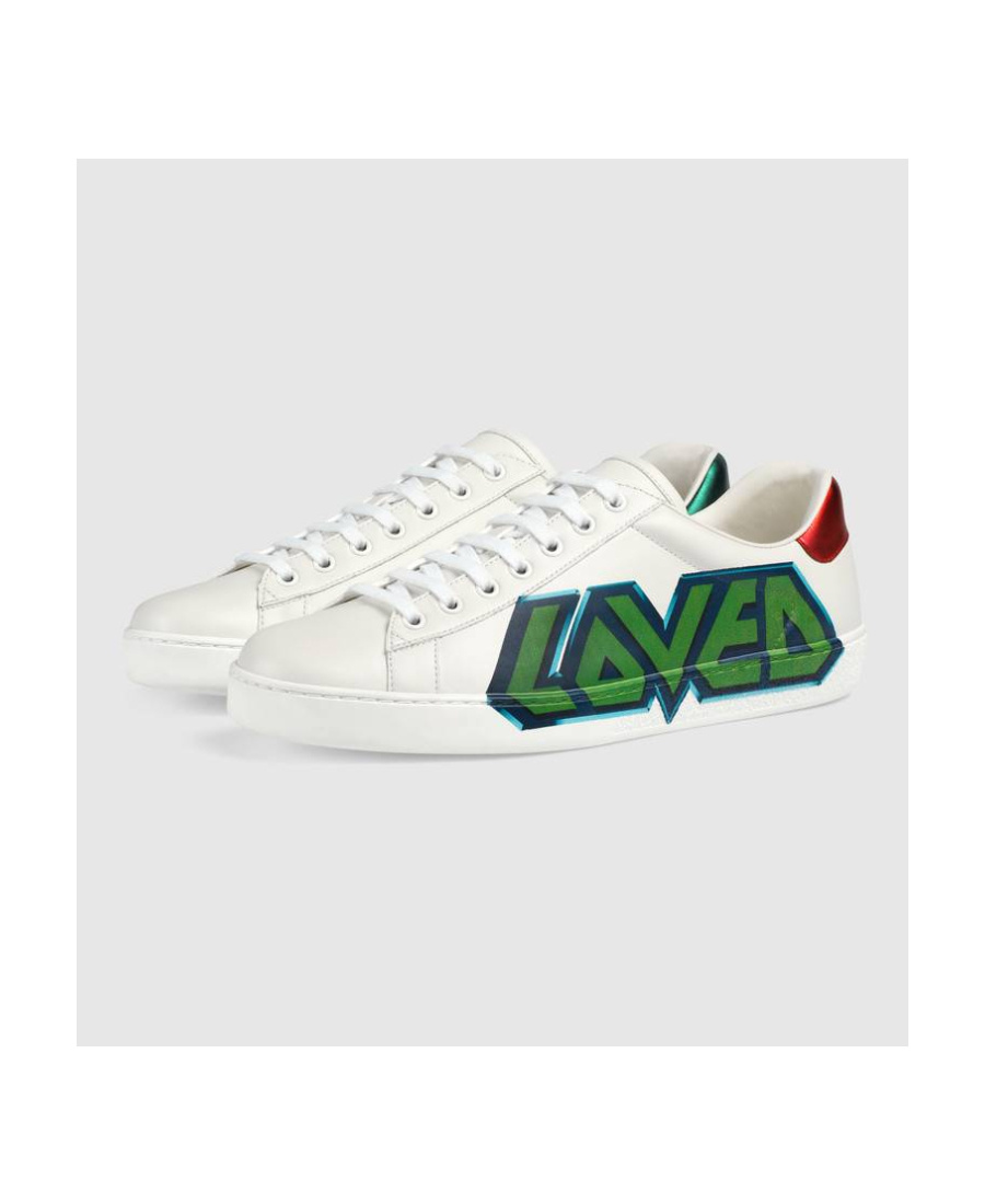 Gucci Ace Sneaker With Loved Print In White