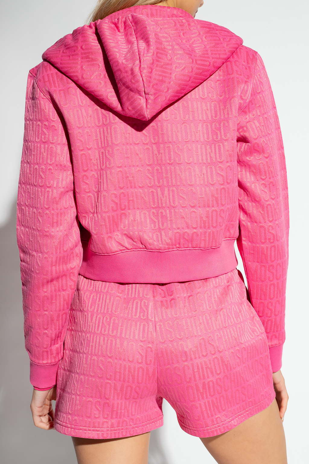 Moschino Monogram-print Hoodie In Pink
