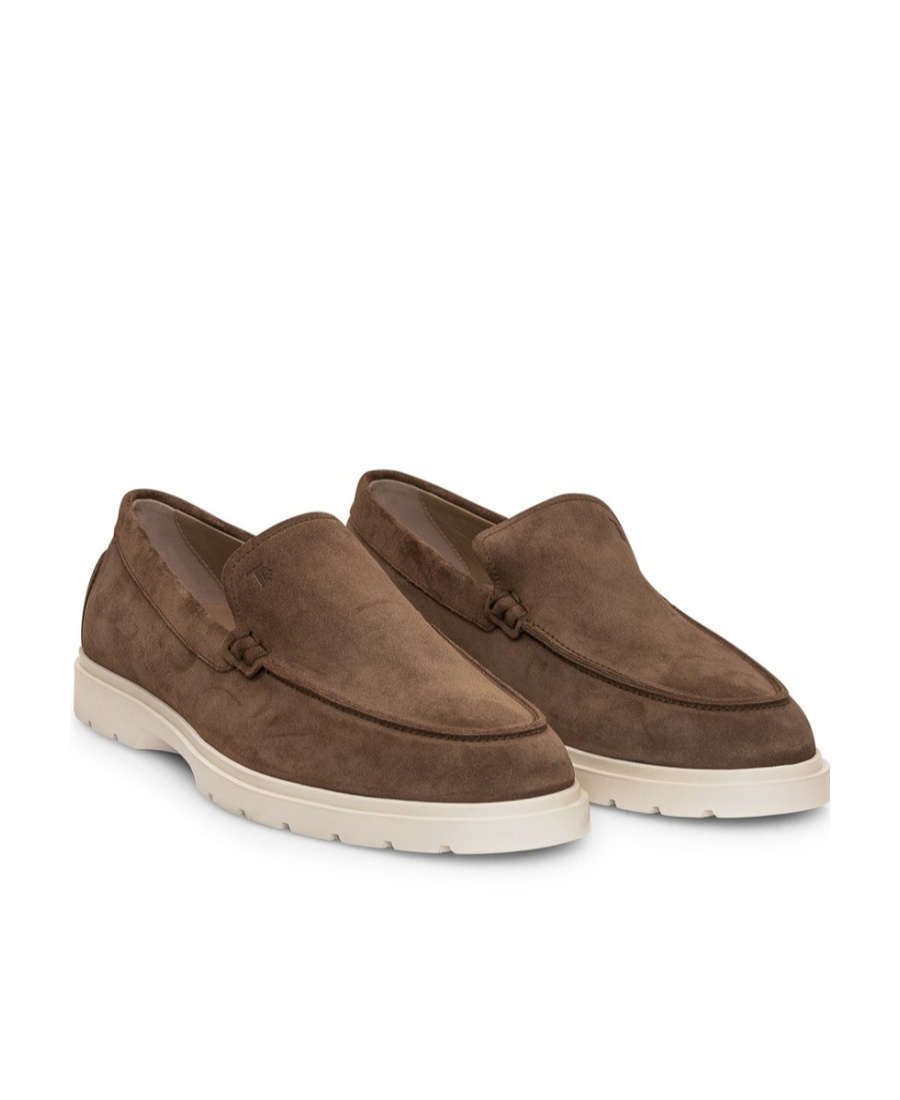 Tod's Men Suede Slipper Moccasin In Brown
