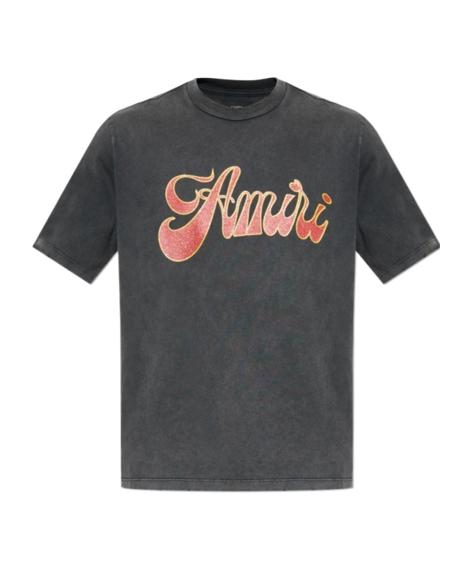 Amiri Groovy Logo-print Cotton-jersey T-shirt In Black