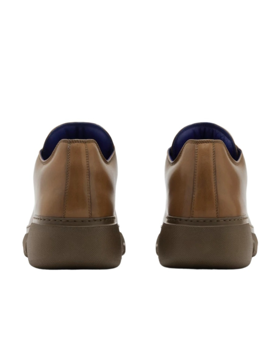 Burberry Leather Ranger Sneakers With Laces In Brown