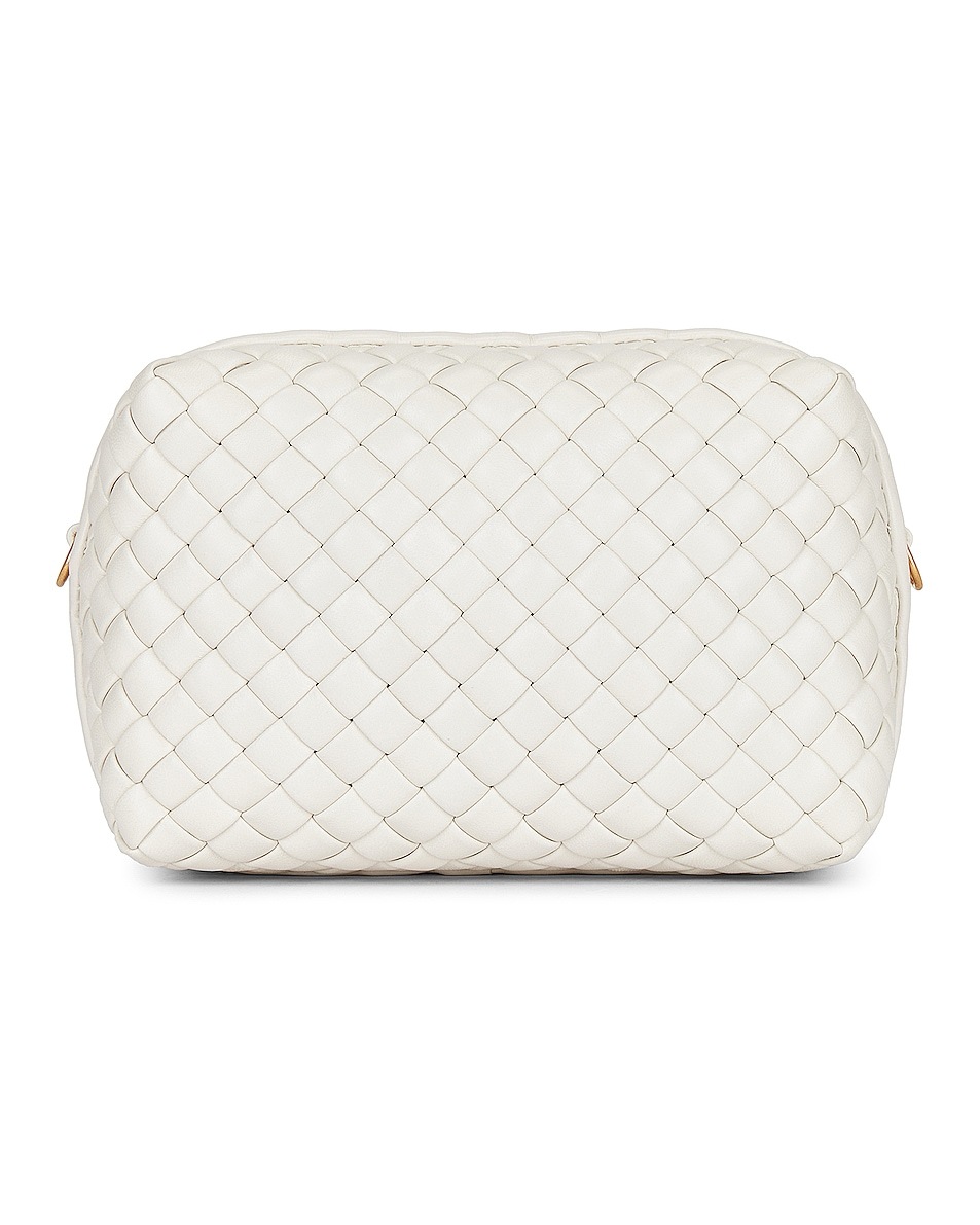 Bottega Veneta Loop Small Intrecciato Napa Shoulder Bag In White