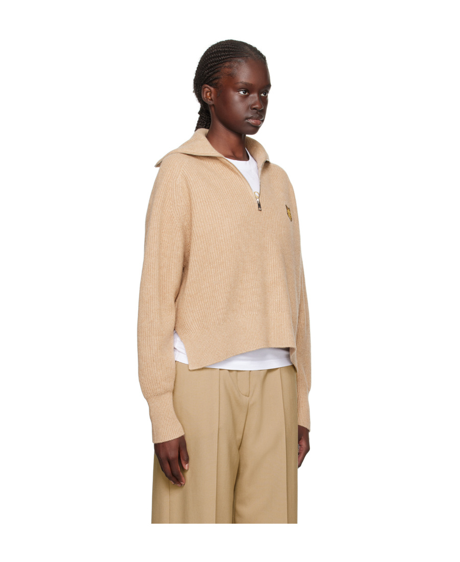 MAISON KITSUNÉ SEMI-ZIPPER LONG-SLEEVED SWEATER